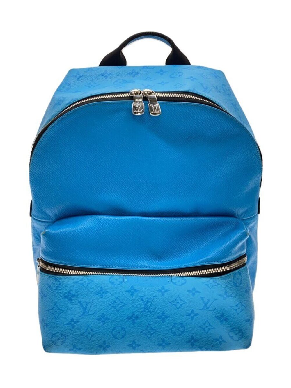 LOUIS VUITTON Taigarama Discovery Backpack Rucksack Leather Blue